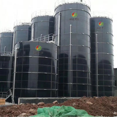 Recipiente montado esmalte do biogás do tanque da eficiência elevada para o digestor do biogás