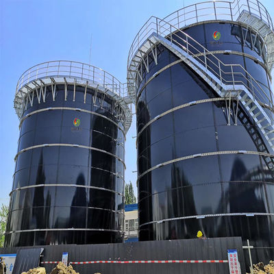 Recipiente montado esmalte do biogás do tanque da eficiência elevada para o digestor do biogás
